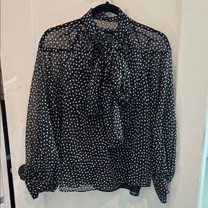 Black and White Polka Dot Women's Top